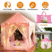 Moclever Kids Play Tent Princess Castle Kids Playhouse Indoor Outdoor Use for Boys and Girls with Carry Case, Pink